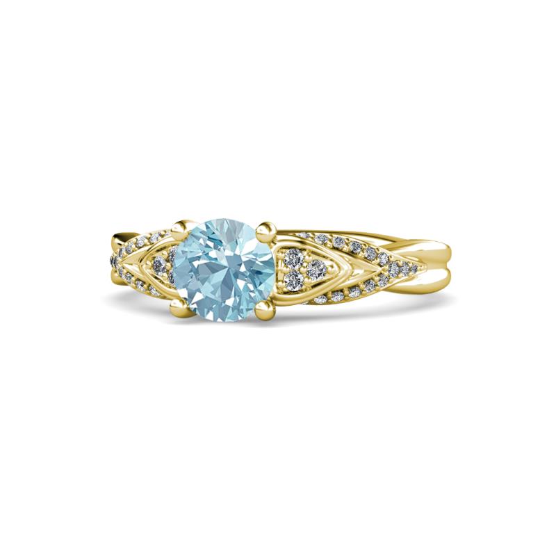 Belinda Signature Aquamarine and Diamond Engagement Ring 