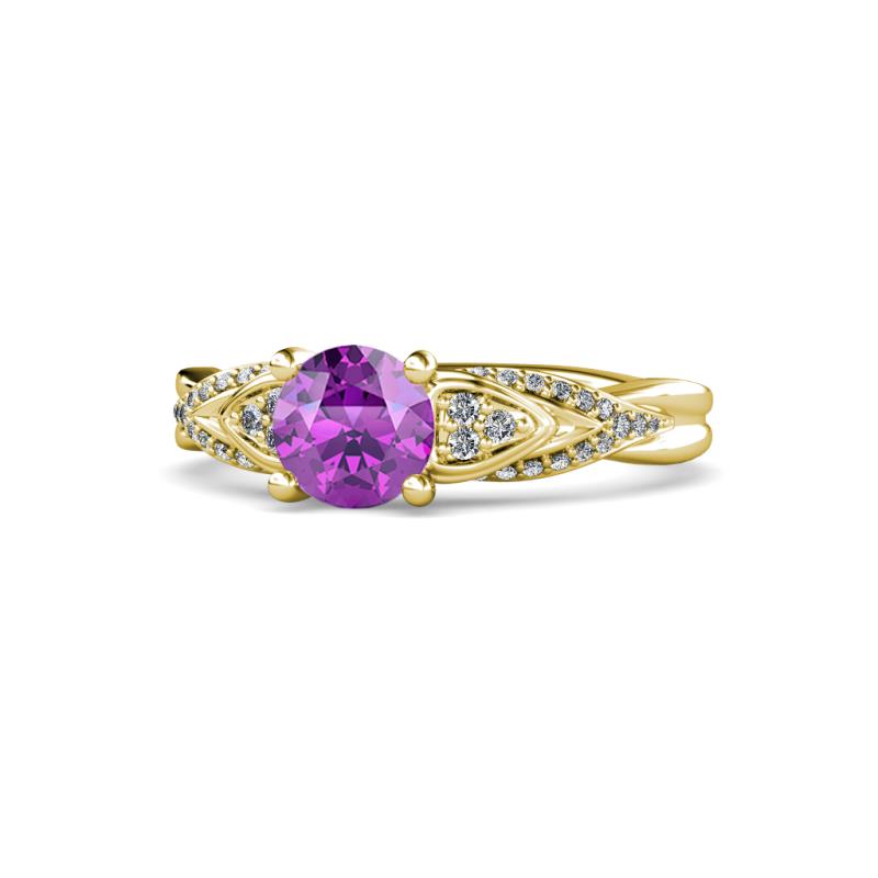 Belinda Signature Amethyst and Diamond Engagement Ring 