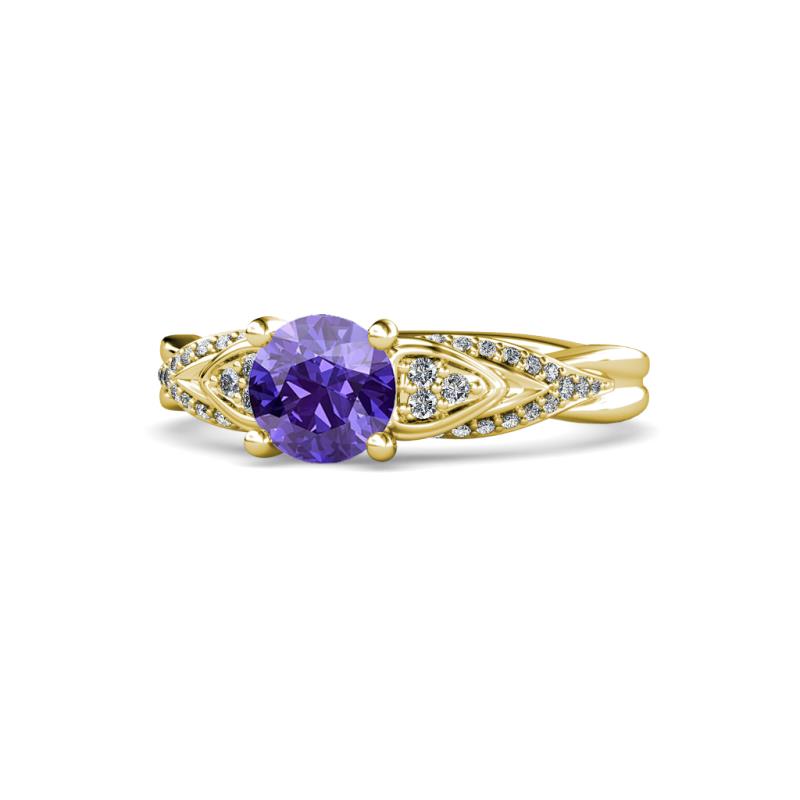Belinda Signature Iolite and Diamond Engagement Ring 