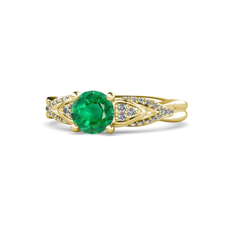 Belinda Signature Emerald and Diamond Engagement Ring 