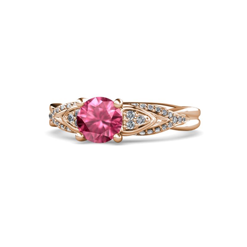 Belinda Signature Pink Tourmaline and Diamond Engagement Ring 