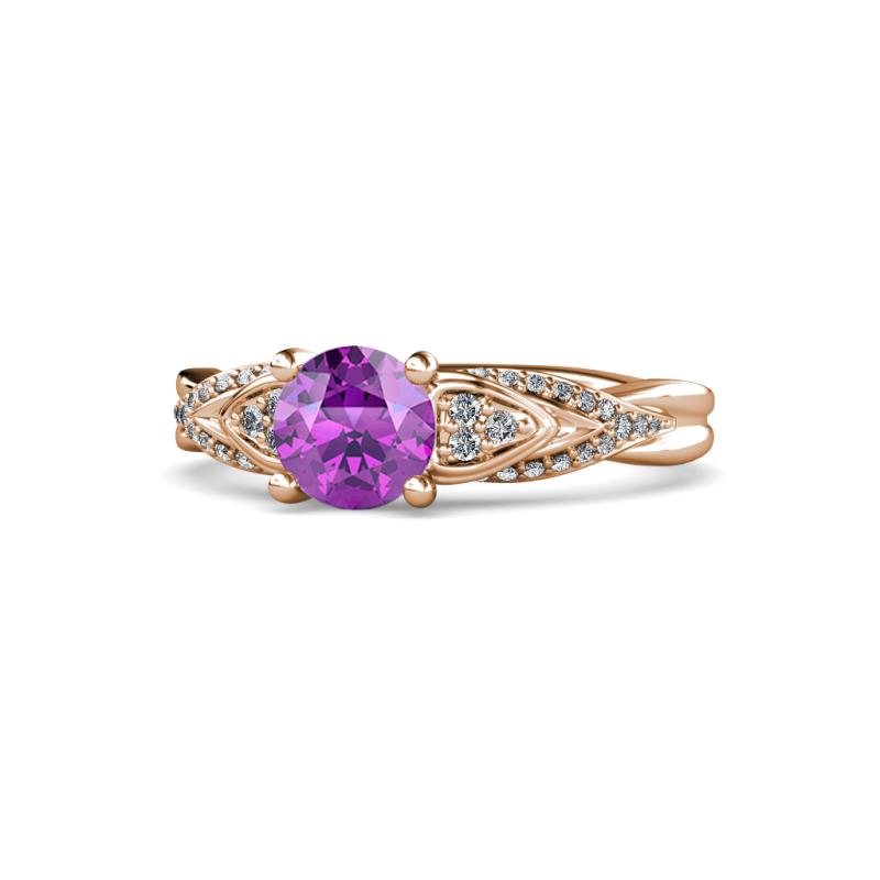 Belinda Signature Amethyst and Diamond Engagement Ring 