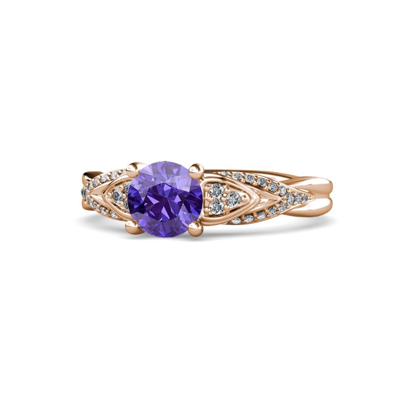 Belinda Signature Iolite and Diamond Engagement Ring 