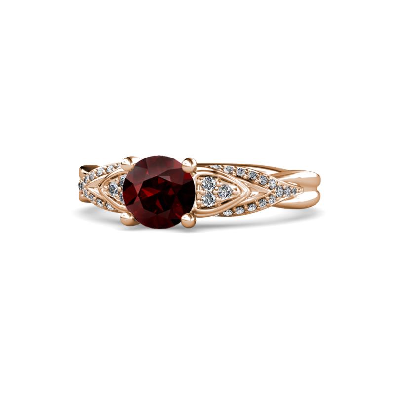 Belinda Signature Red Garnet and Diamond Engagement Ring 