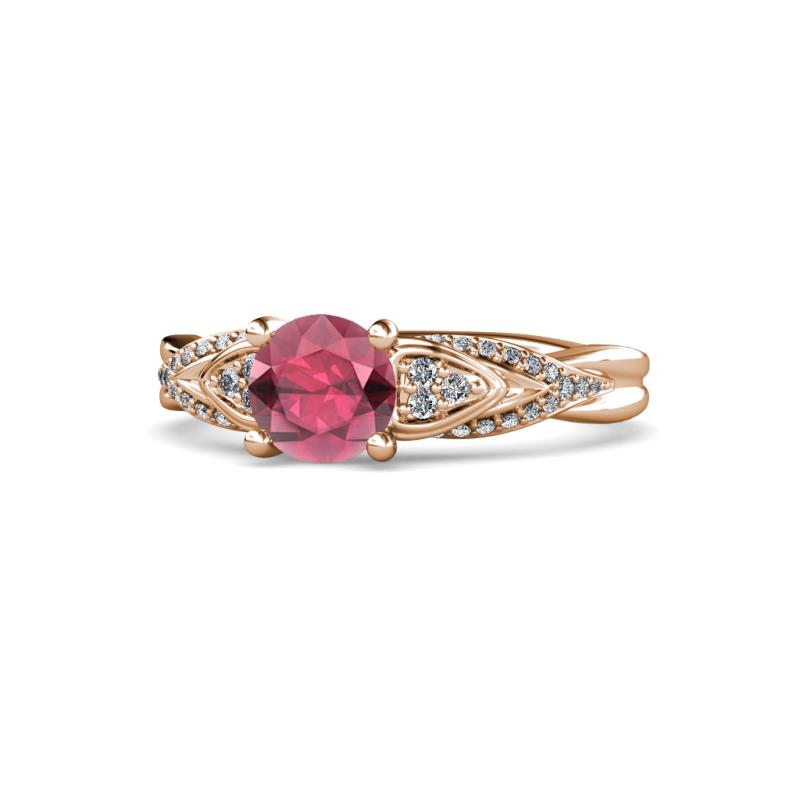 Belinda Signature Rhodolite Garnet and Diamond Engagement Ring 