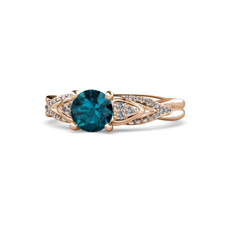 Belinda Signature London Blue Topaz and Diamond Engagement Ring 