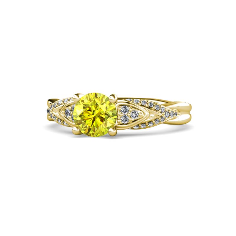 Belinda Signature Yellow and White Diamond Engagement Ring 