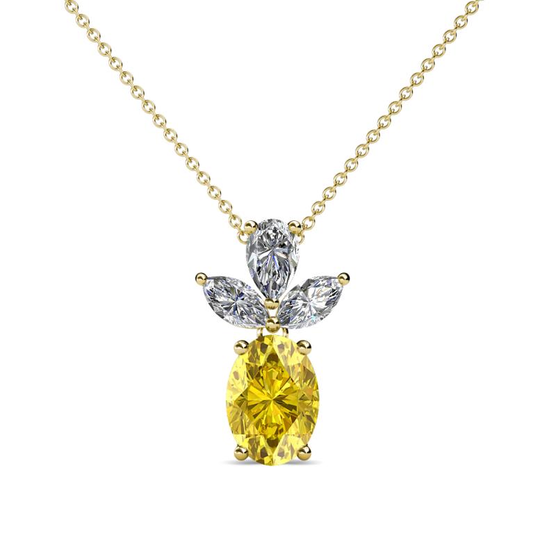 Rayen Yellow Sapphire and Diamond Slider Pendant 