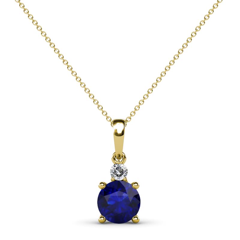 Reyne Blue Sapphire and Diamond Two Stone Pendant 