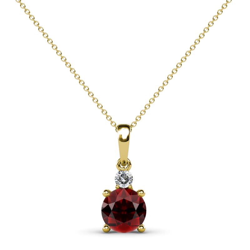 Reyne Red Garnet and Diamond Two Stone Pendant 