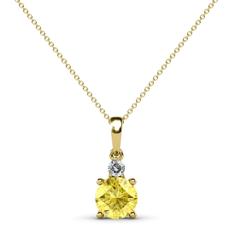 Reyne Yellow Sapphire and Diamond Two Stone Pendant 