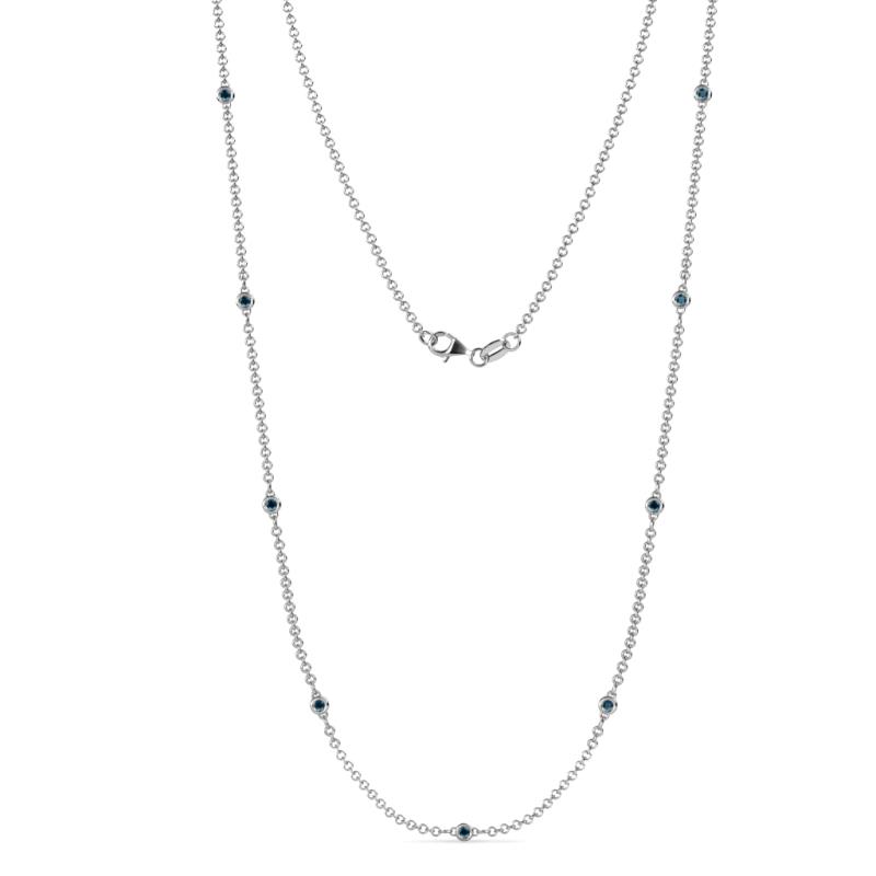 Adia (9 Stn/2mm) Blue Diamond on Cable Necklace 