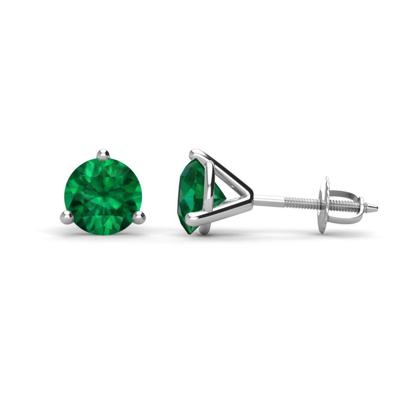 Pema 6mm (1.44 ctw) Emerald Martini Solitaire Stud Earrings 