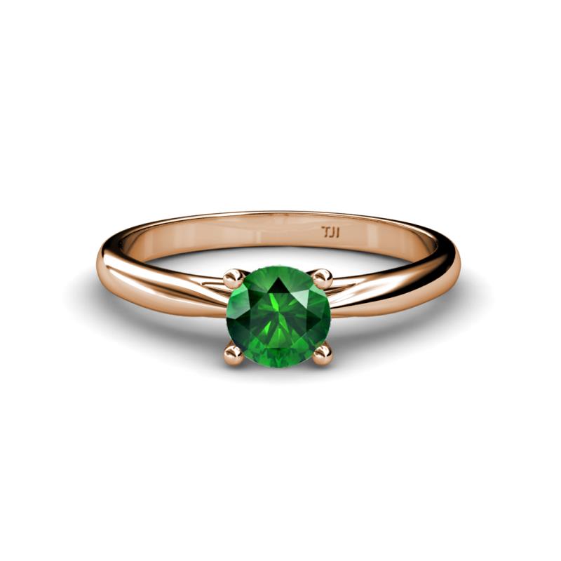 Celine 6.00 mm Round Emerald Solitaire Engagement Ring 