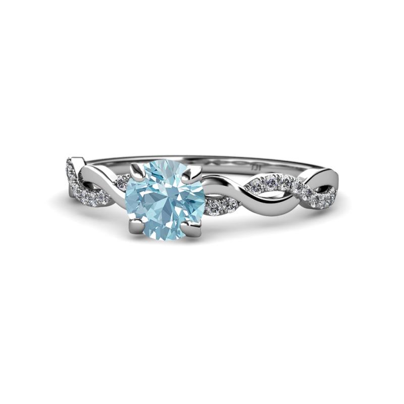 Mayra Desire Aquamarine and Diamond Engagement Ring 