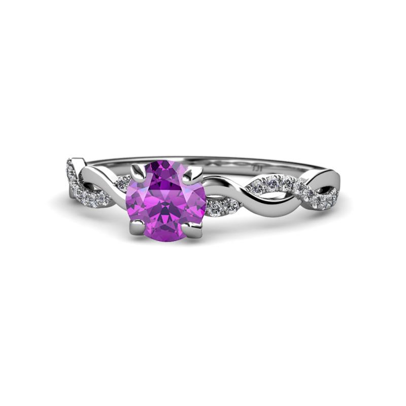 Mayra Desire Amethyst and Diamond Engagement Ring 