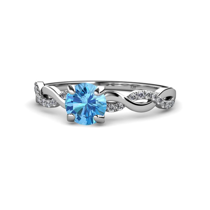 Mayra Desire Blue Topaz and Diamond Engagement Ring 
