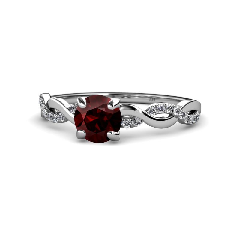 Mayra Desire Red Garnet and Diamond Engagement Ring 