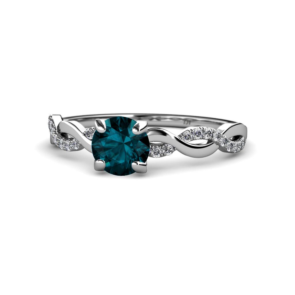 Mayra Desire London Blue Topaz and Diamond Engagement Ring 