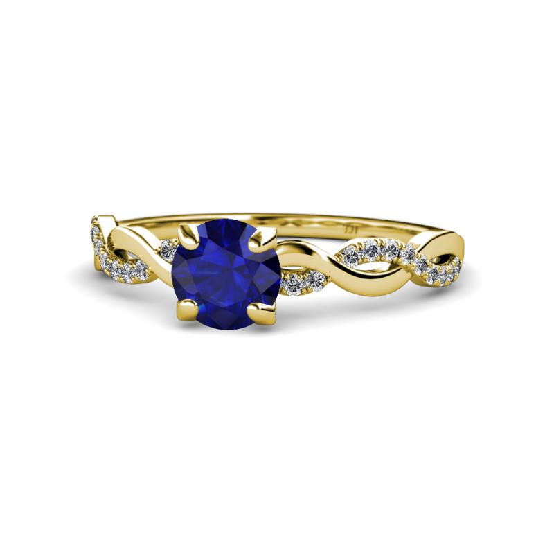 Mayra Desire Blue Sapphire and Diamond Engagement Ring 