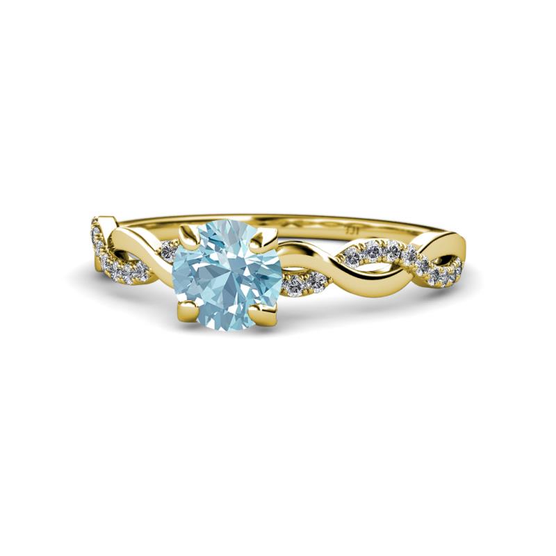 Mayra Desire Aquamarine and Diamond Engagement Ring 