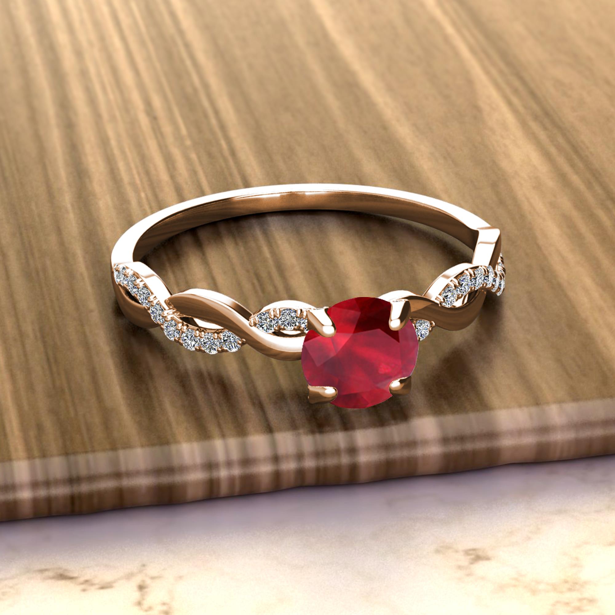 Mayra Desire Ruby and Diamond Engagement Ring 