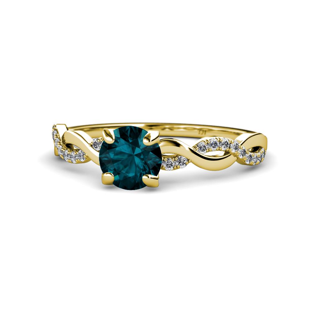 Mayra Desire London Blue Topaz and Diamond Engagement Ring 