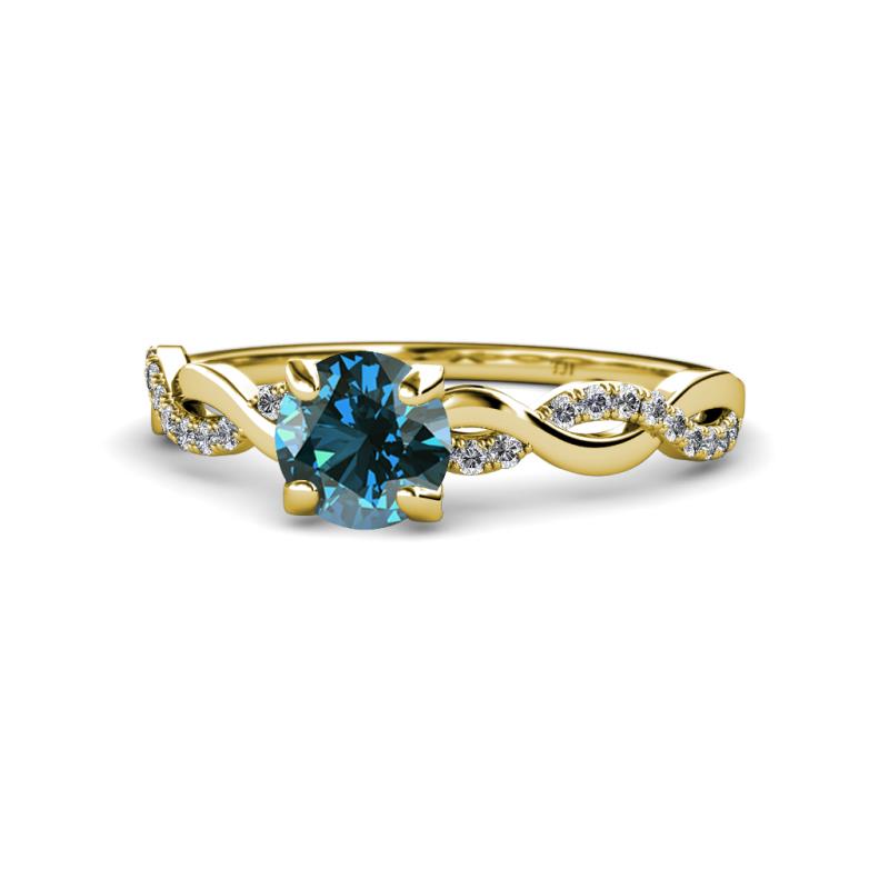 Mayra Desire Blue and White Diamond Engagement Ring 