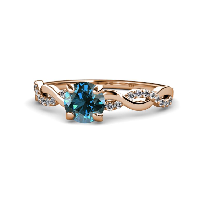 Mayra Desire Blue and White Diamond Engagement Ring 