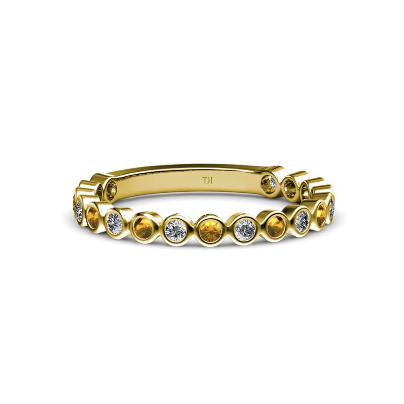 Ashlyn 1.80 mm Citrine and Diamond 3/4 Eternity Band 