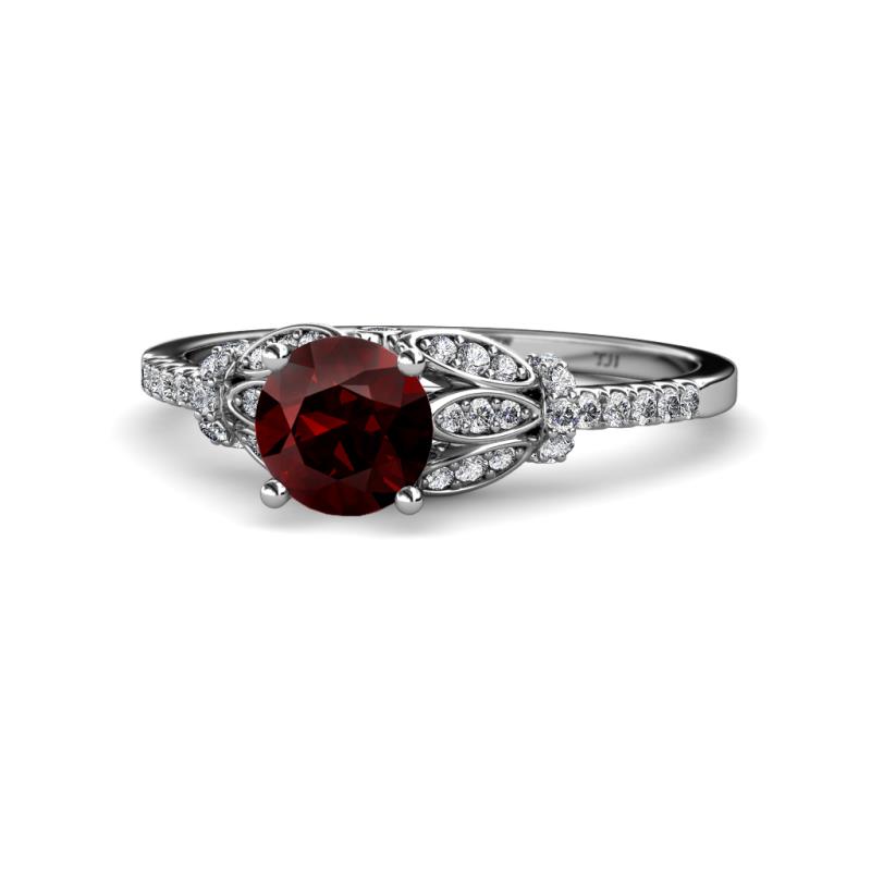 Katelle Desire Red Garnet and Diamond Engagement Ring 