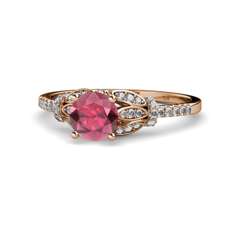 Katelle Desire Rhodolite Garnet and Diamond Engagement Ring 