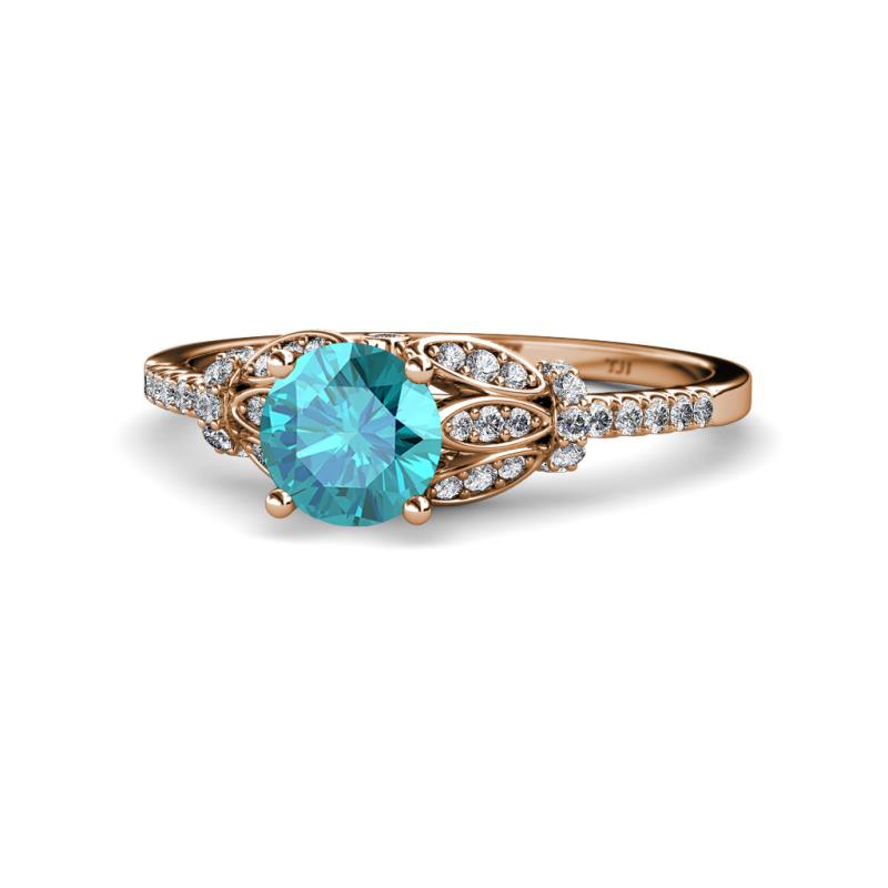 Katelle Desire London Blue Topaz and Diamond Engagement Ring 