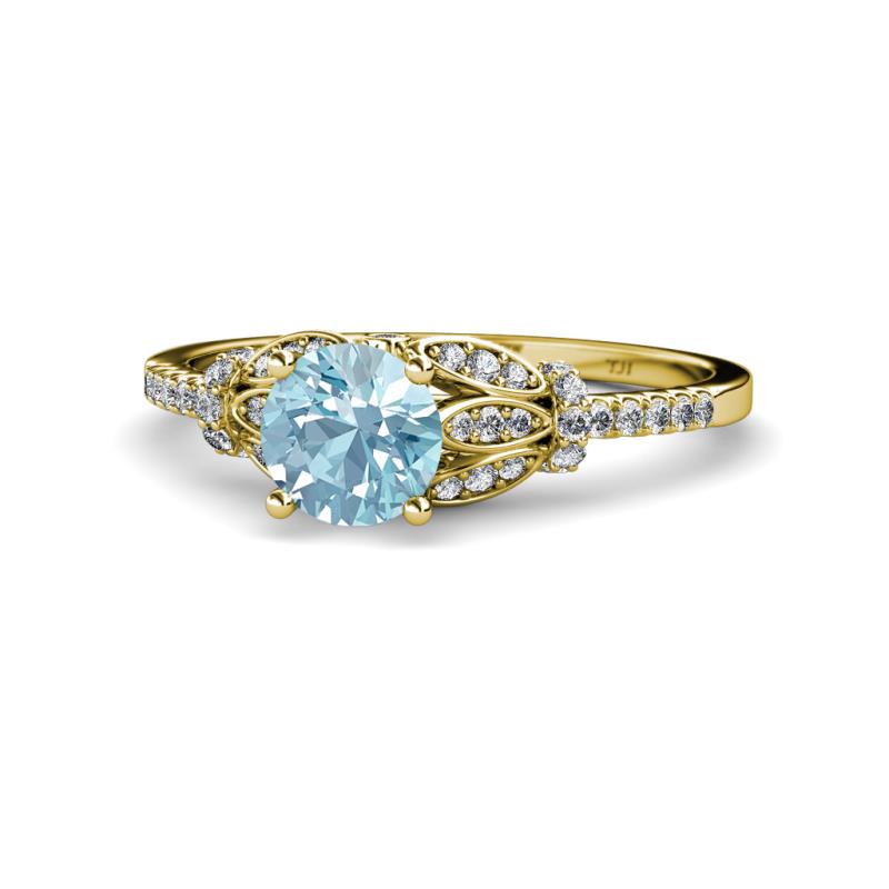 Katelle Desire Aquamarine and Diamond Engagement Ring 