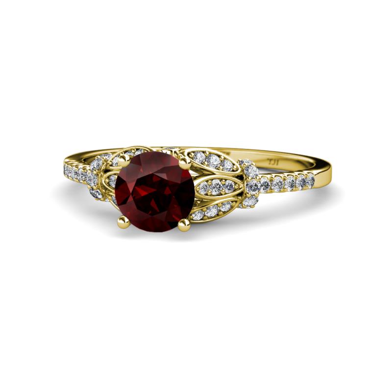 Katelle Desire Red Garnet and Diamond Engagement Ring 