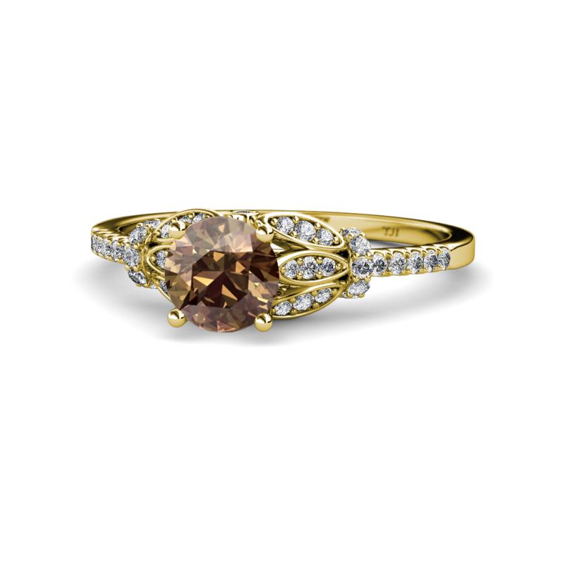 Katelle Desire Smoky Quartz and Diamond Engagement Ring 