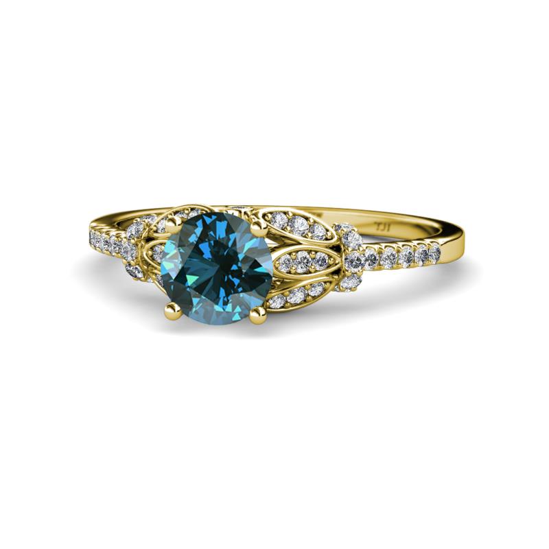 Katelle Desire Blue and White Diamond Engagement Ring 