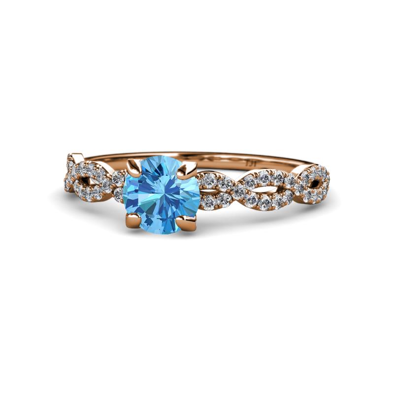 Milena Desire Blue Topaz and Diamond Engagement Ring 