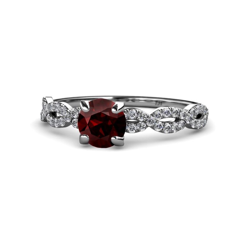 Milena Desire Red Garnet and Diamond Engagement Ring 