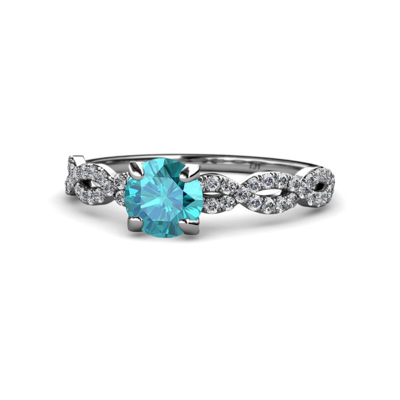 Milena Desire London Blue Topaz and Diamond Engagement Ring 