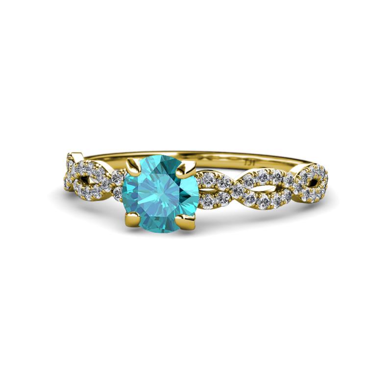 Milena Desire London Blue Topaz and Diamond Engagement Ring 