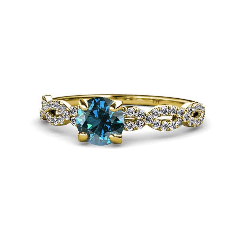 Milena Desire Blue and White Diamond Engagement Ring 