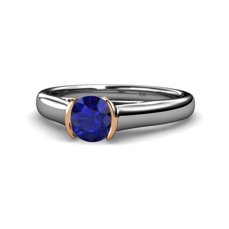 Ellie Desire Blue Sapphire and Diamond Engagement Ring 