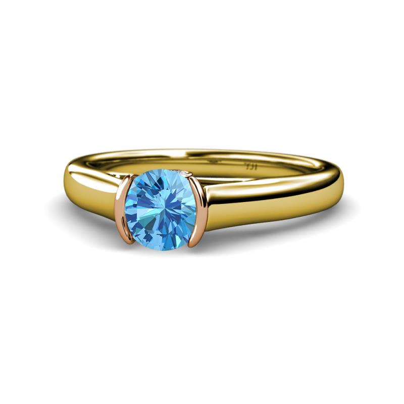 Ellie Desire Blue Topaz and Diamond Engagement Ring 