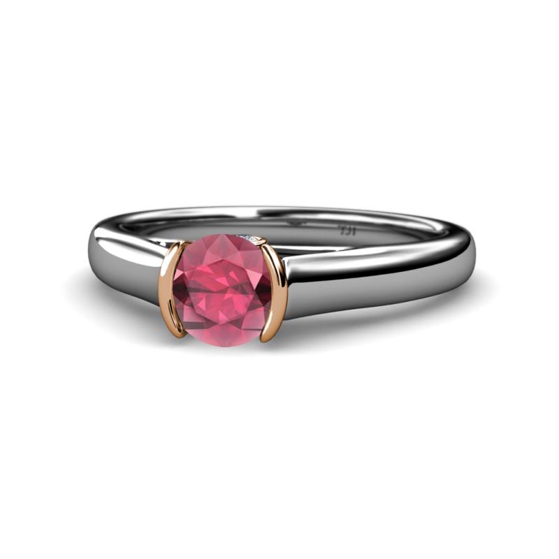 Ellie Desire Rhodolite Garnet and Diamond Engagement Ring 