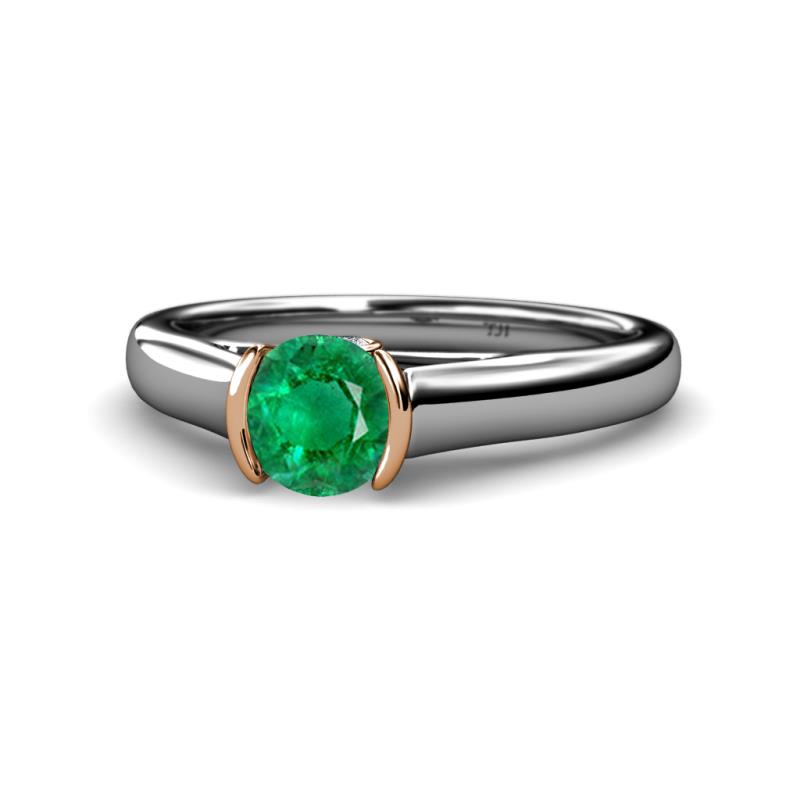 Ellie Desire Emerald and Diamond Engagement Ring 
