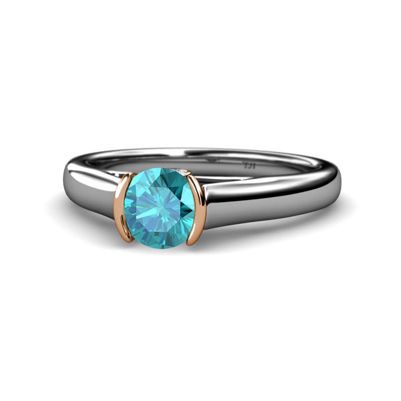 Ellie Desire London Blue Topaz and Diamond Engagement Ring 
