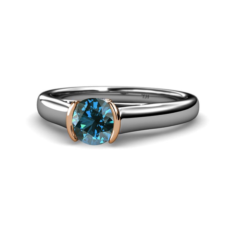 Ellie Desire Blue and White Diamond Engagement Ring 