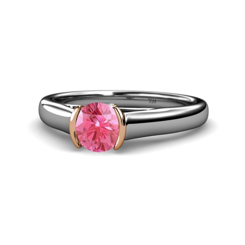 Ellie Desire Pink Tourmaline and Diamond Engagement Ring 