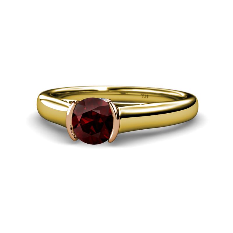 Ellie Desire Red Garnet and Diamond Engagement Ring 